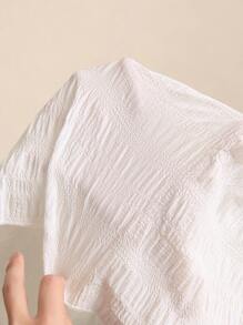 Elaquor Plus Size Solid Color Shirred Bodice Summer Boho Strapless Top - White - View 7