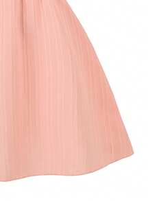 Tween Girls Textured Fabric Ruffle Trim & Cap Sleeve Dress - Pink - View 3