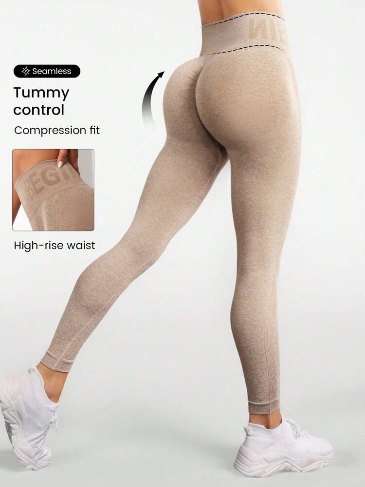 Sport Studio High Waisted Seamless Slim Leggings For Women - Resilient Soft Touch Breathable 4-Way Stretch Legging For Running Cycling Yoga Pickleball Exercise Casual