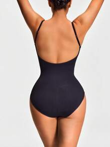SHEIN Shape Seamless Low Back Thong Bodysuit Body Shaper Bust& Butt Lifter-Tummy Waist Thigh Control