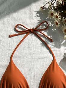 Swim Mod 女士沙滩装休闲泳衣套装，简约时尚，适合日常穿着 - 棕色 - 查看 5