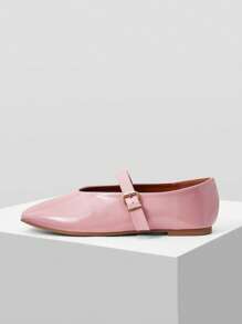 MOTF PREMIUM VERSATILE MARY JANE SQUARE TOE FLAT SHOES - Dusty Pink - View 4