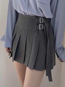 DAZY Pleated Mini Skirt, Youthful Style For Women - Grey - View 5