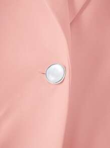 Franclia Women's Peter Pan Collar Butterfly Print Single-Button Blazer - Baby Pink - View 3