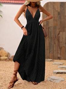 Breezaya 裹背露背度假休闲装 - 现代休闲连衣裙 - 黑色 - 查看 3