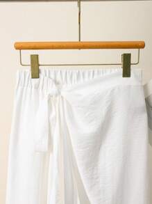 SHEIN Clasi 大码女式波西米亚风系带松紧腰流苏半身裙