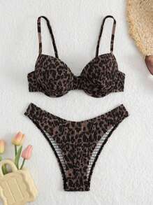 Swim Vcay 2pcs/Set Random Print Bikini Swimsuits For Women, Beach Summer Outfits - Multicolor - View 5