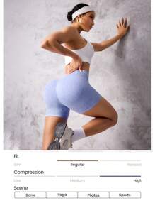 Seamluxe SHEIN Sport Women High Waist Simple Fitted Leopard Print Sports Shorts, Casual Resort Wear Biker Shorts - Multicolor - View 6