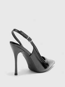 CUCCOO BIZCHIC Eleganckie, minimalistyczne, jednokolorowe buty damskie z odkrytymi plecami i wysokim obcasem