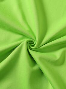 Flirla 大码女式口号印花圆领短袖 T 恤，信念不会让事情变得简单，但会让事情变得可能图案 T 恤女式上衣 - 綠色 - 查看 6