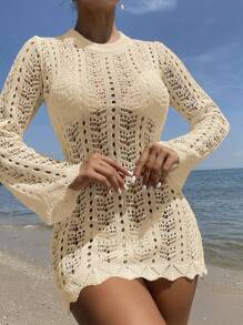 Swim Vcay Vestido de cobertura de unicolor y espalda calada para vacaciones para mujer