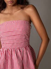 TRNVIE Áo cánh đơn giản họa tiết hoa nhỏ xinh dành cho nữ, đa năng cho mùa xuân/hè - Đỏ và trắng - Xem 6