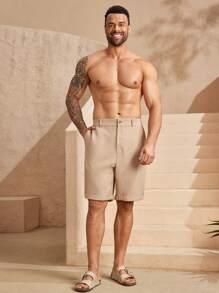 EASEVO Shorts casuales holgados de tejido de waffle para hombre de talla grande