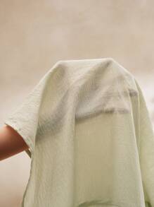 Anewsta Women's Collared Long Sleeve Shirt With 3D Rhinestone Embroidery, Transparent Sensual Fashionable Modest, Spring For Women - Mint Green - View 7