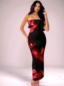 SHEIN BAE Summer Sleeveless Floral Print Dress / Beach Resort Dress/Easter Dress/Elegant Dresses For Party/ Dresses For Women Elegant/Easter/Beach Outfits For Woman/Vacation Outfits Women/Easter Dress Women/Easter Dress/Elegant Dresses For Party/ Dresses For Women Elegant/Easter/Beach Outfits For Woman/Vacation Outfits Women/Easter Dress Women/Dresses Graduation/Tube Top/Dresses Graduation/Tube Top/Dresses Graduation/Tube Top