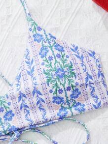 Swim Mod 1pc Simple & Fashionable Wireless Bikini Swimwear, Suitable For Summer - Multicolor - View 4