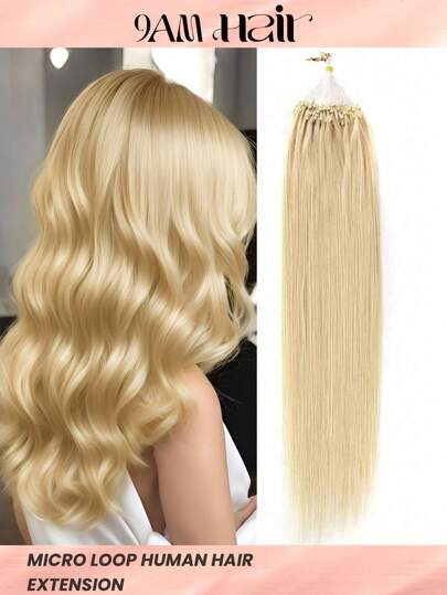 50 件微环接发，100% 真人头发微珠带鱼线，雷米头发 50g 接发金色 S613