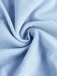 SHEIN Girlism Teen Girls Light Blue Mesh Knit Elastic Snug Fit Mini Camisole Dress, Suitable For Spring Summer, Valentine's Day, Party, Casual Wear - Baby Blue - View 5