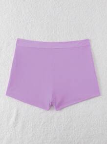 SHEIN Swim Women's Solid Color Summer Beach Bikini Bottoms - Mauve Purple - View 3