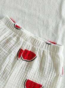 Vintaside Kids 2pcs/Set Baby Boy Cute Watermelon Print Short Sleeve Tee And Shorts Set