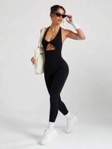 Slayoga Seamless High Elasticity Racerback Sports Jumpsuit With Lifting Effect