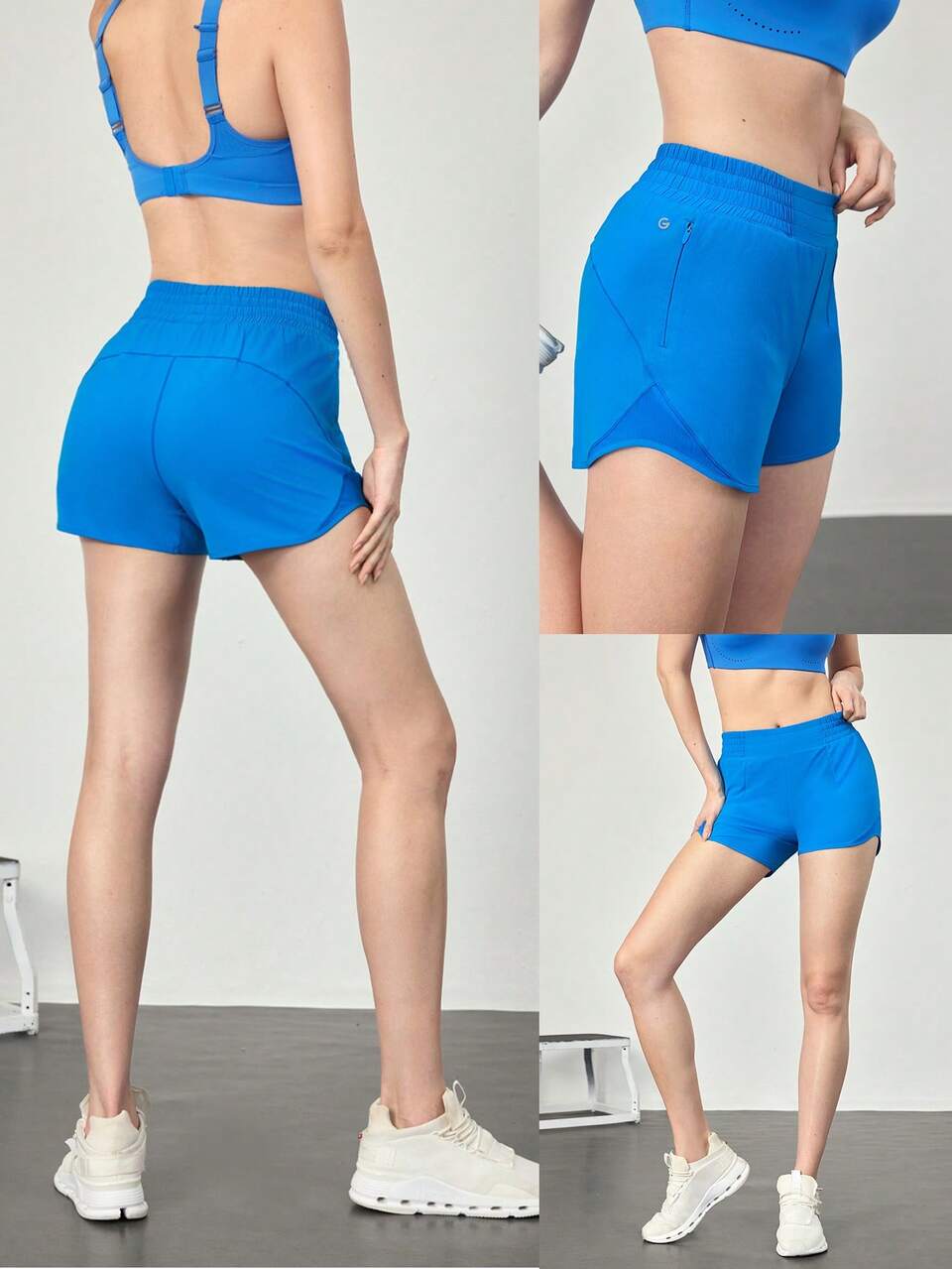 Short de course réfléchissant avec ceinture à cordon de serrage à taille haute ultra-léger, taille 4 po, séchage rapide VitalSwift, sous-vêtement intégré anti-odeur, poche zippée, sport d'impact élevé, course, entraînement, printemps, été