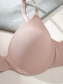 SHEIN 2 PCS Push-Up Underwire Molded Cup Daily Wear Leopard Print Skin Tone Women Bras, Cheetah Print Top - Multicolor - View 5