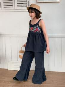 DAZY 2pcs/Set Tween Girl Tween Girl Fall Outfit - Navy Blue - View 1