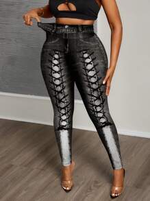 Slaydiva Casual High Waist Skinny Women's Long Leggings, Suitable For Spring/Autumn Outfits, Fashionable - Dark Grey - View 5