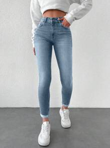 EURMUSE Women's Slim Fit Casual Versatile Denim Jeans With Pockets - Light Wash - View 4