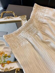 Flirla Women Plus Size Elegant Minimalist Solid Color Wide Leg Pants Fall Cloth For Women - Apricot - View 6