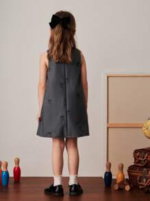 PrepCrw Abito elegante senza maniche con stampa di farfalle grigia per ragazze giovani, per primavera/estate