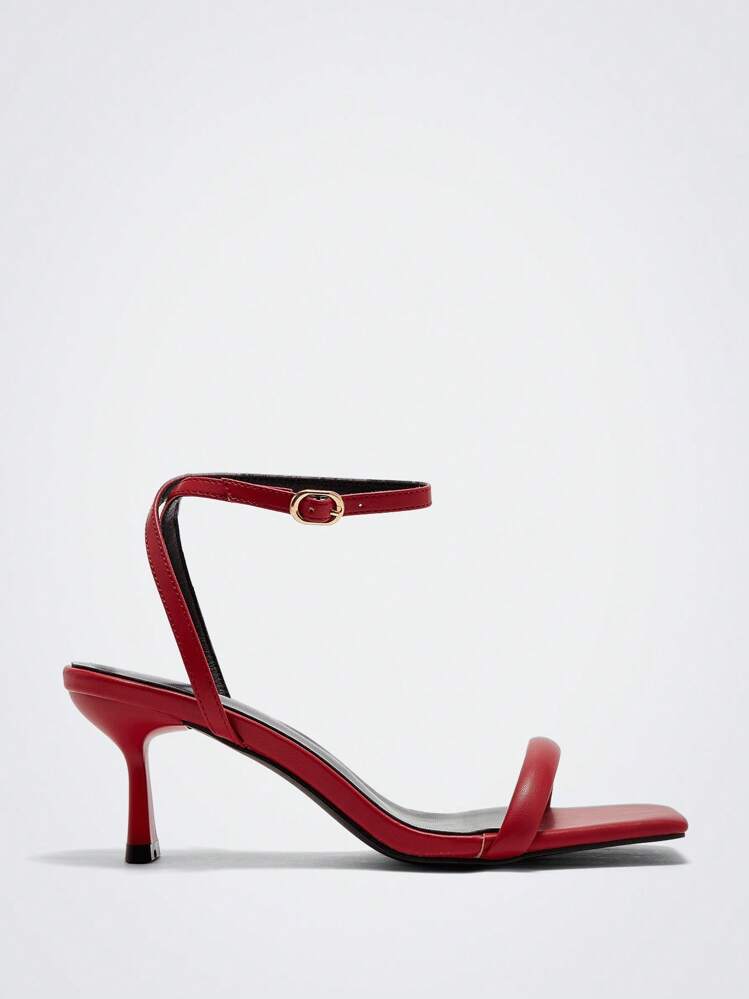 Maija Women's Strap Stylish Kitten Heel Sandals For Christmas - Red - View 1
