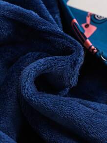 SHEIN 嬰兒男童卡通車印花連帽絨毛連體衣