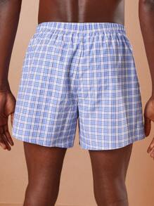 SUMWON Comfortable Woven Boxer Shorts Pack Of 2 Breathable Sleepwear Classic Elastic Waistband Relaxed Fit Summer Spring Underwear - Blue - View 4