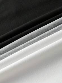 SHEIN EZwear Paquete de 3 camisetas de manga corta con estampado de figuras y gráficos - Multicolor - Ver 3