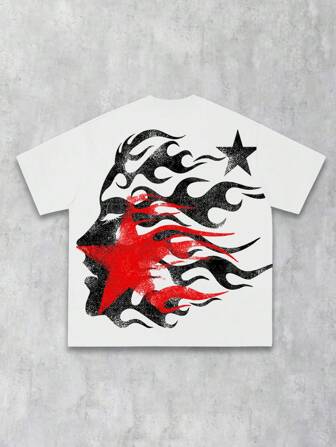 Street Life Herren Gothic Muster Kurzarm T-Shirt, geeignet für den täglichen Gebrauch im Frühling/Sommer, Halloween