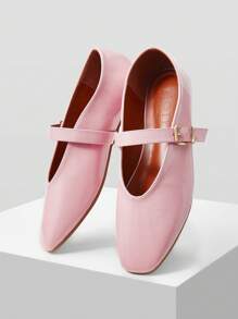 MOTF PREMIUM VERSATILE MARY JANE SQUARE TOE FLAT SHOES - Dusty Pink - View 9