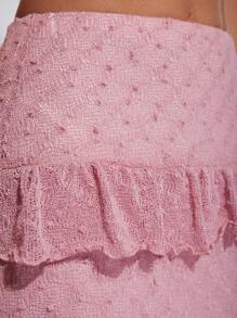 COSMINA Women's Elegant Multi-Layer Ruffle Hem Long Skirt - Pink - View 7