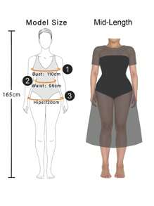 SHEIN LUNE Plus Size Women Off Shoulder Gradient Sequined Chiffon & Mesh A-Line Midi Dress For Party - Black and White - View 5