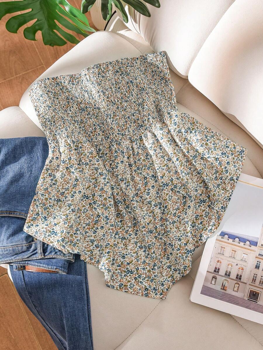 SHEIN Frenchy 大码女式不对称露肩黑色背心，夏季 - 彩色 - 查看 1