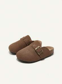 Cozy Pixies 幼儿/婴儿可爱包头休闲一脚蹬凉鞋，时尚百搭，适合春夏季 - 棕色 - 查看 4