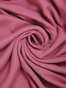 EMERY ROSE Women's Mid-Length Solid Color Dress With Short Sleeves, Simple & Fashionable, Suitable For Summer - Purple - View 3