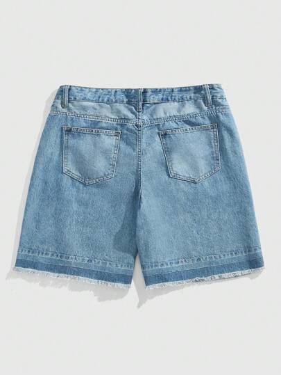 Goth Men's Summer Casual Cross Logo Printed Denim Shorts