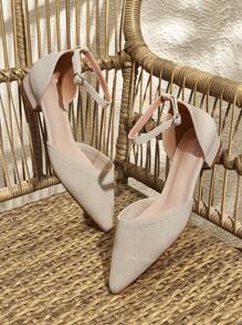 CUCCOO BASICS Apricot Comfortable Elegant Women's Low Heel Hollow Flats