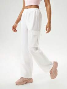 Hanevo Quần màu trơn thông thường hàng ngày của phụ nữ - trắng - Xem 4