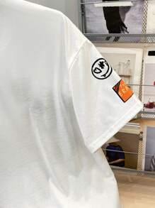 SHEIN Leap Crew 青少年男孩休闲短袖 T 恤，运动街头装朋克摇滚学院风，适合日常穿着、派对、音乐节，适合春夏季节