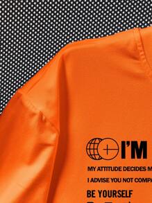 Manfinity Homme 2pcs/Set Men Slogan Print Round Neck Short Sleeve Casual T-Shirt And Drawstring Waist Shorts Set - Multicolor - View 4