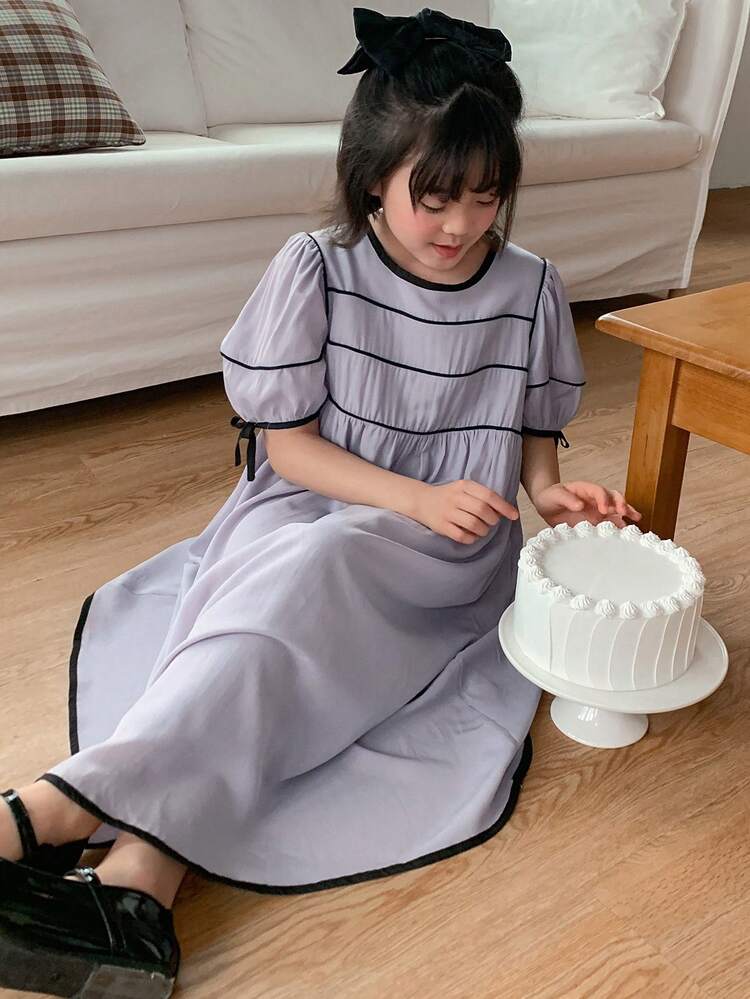 Tween Girl Round Neck Sleeveless Chiffon Fairy Dress, Summer,Back To School Clothes