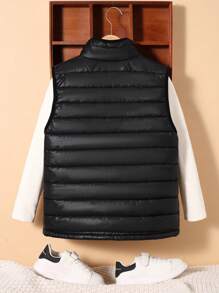 SHEIN Pré-ado garçon, gilet matelassé en patchwork avec serviette brodée, Pull-shirt de Noël, blouses d'automne, cardigan d'Halloween, vêtements d'Halloween pour enfants, blouse à manches longues, ensembles d'automne, veste à carreaux, cardigan noir, chemise d'Halloween, cardigan rouge, pull d'Halloween, cardigan marron, blouse noire, blouse verte, blouse rouge, chemises d'automne, pull de garçon, blouse blanche